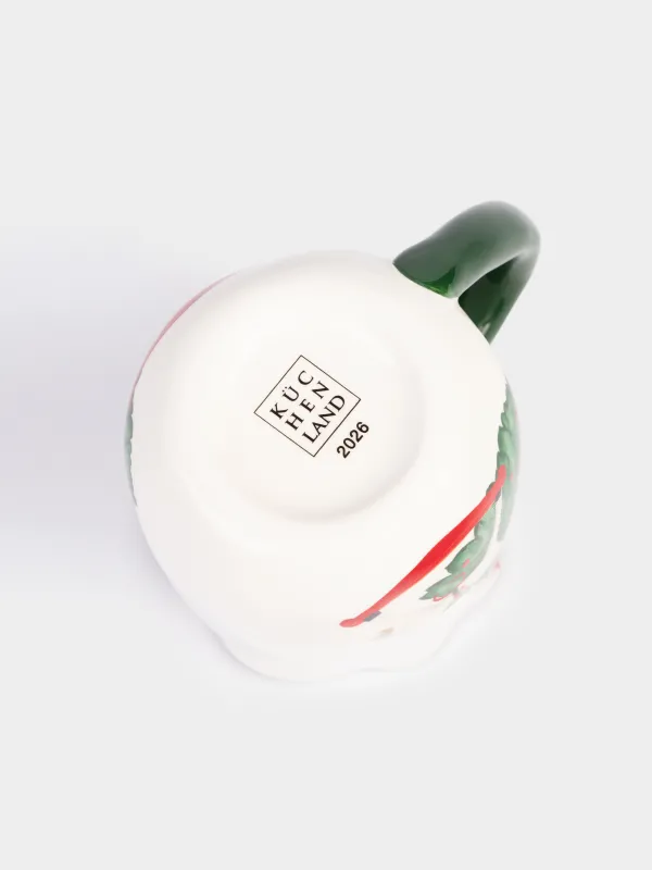 Саптыаяқ, 360 мл, керамика, Шыршасы бар жылқы, Сhristmas green, image-4