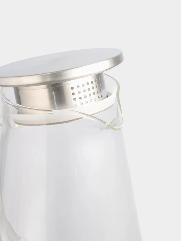 Кувшин, 1,7 л, с крышкой фильтром, стекло Б/сталь, Clear, image-5