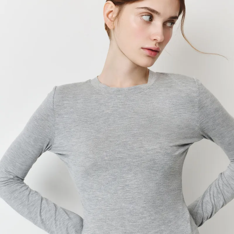 Әйелдерге арналған лонгслив, үйге арналған, өлшемі L, вискоза/спандекс, сұр, Braith