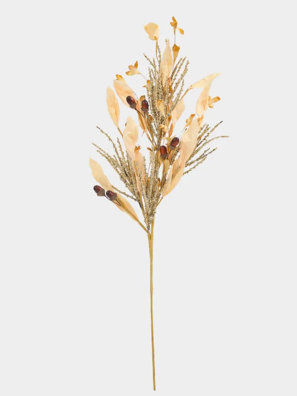Ветка декоративная, 85 см, полиэстер/пенопласт, Желуди, Slight frost decor, image-0