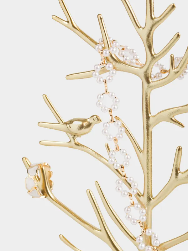 Зергерлік бұйымдар ұстағышы, 30 см, металл, алтын, Құстары бар ағаш, Magic tree, image-6