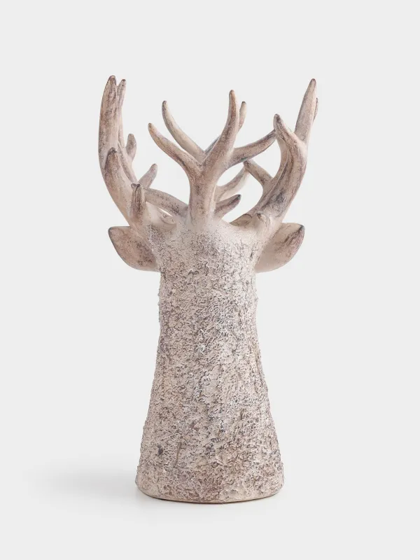 Сәндік ваза, 40 см, полирезин, қоңыр, Бұғы басы, Deer, image-3