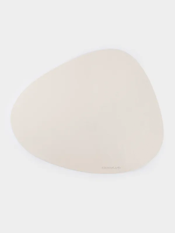 Салфетка под приборы, 37x45 см, ПВХ, фигурная, молочная, Rock, image-0