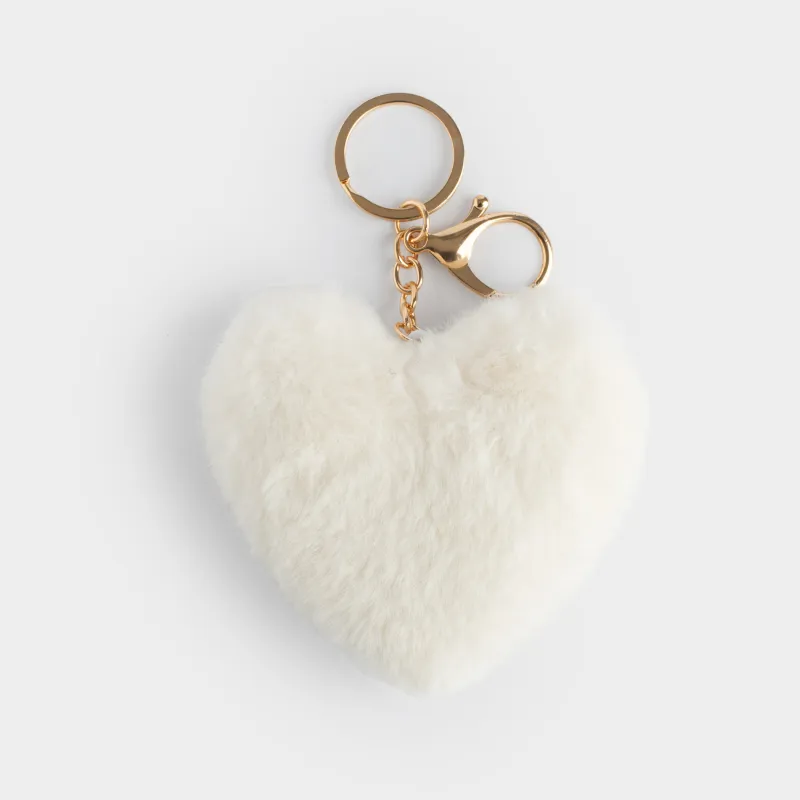 Салпыншақ, 13 см, жұмсақ, полиэстер/металл, сүт түстес, Жүрек, Wooly, image-0