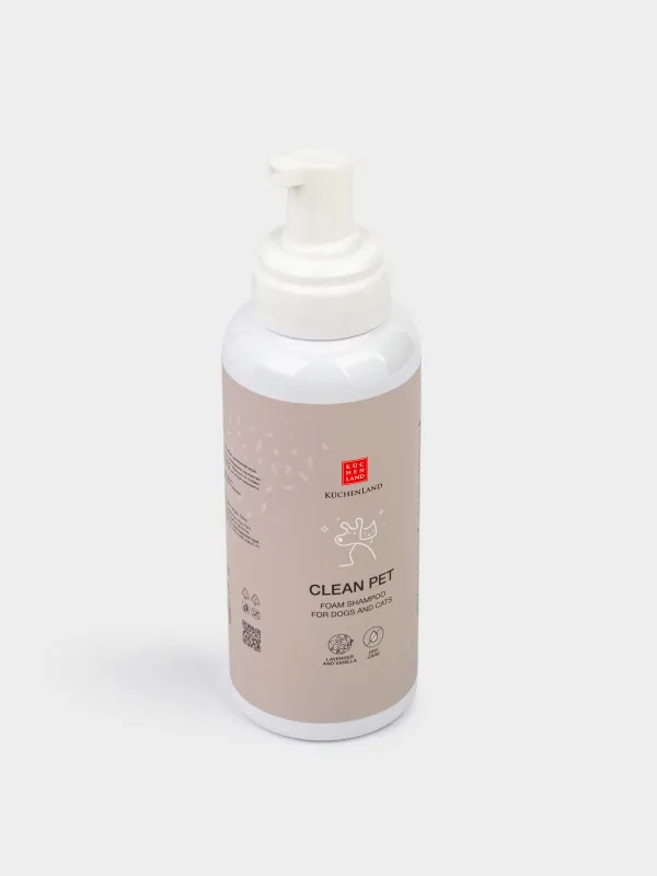 Шампунь-пенка для животных, 500 мл, сухая чистка, универсальный, Лаванда и ваниль, Clean pet, image-2