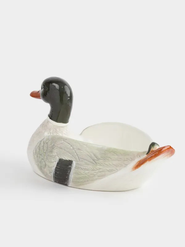Блюдо глубокое, 34х20х17 см, керамика D, зелено-белое, Селезень, Duck, image-3