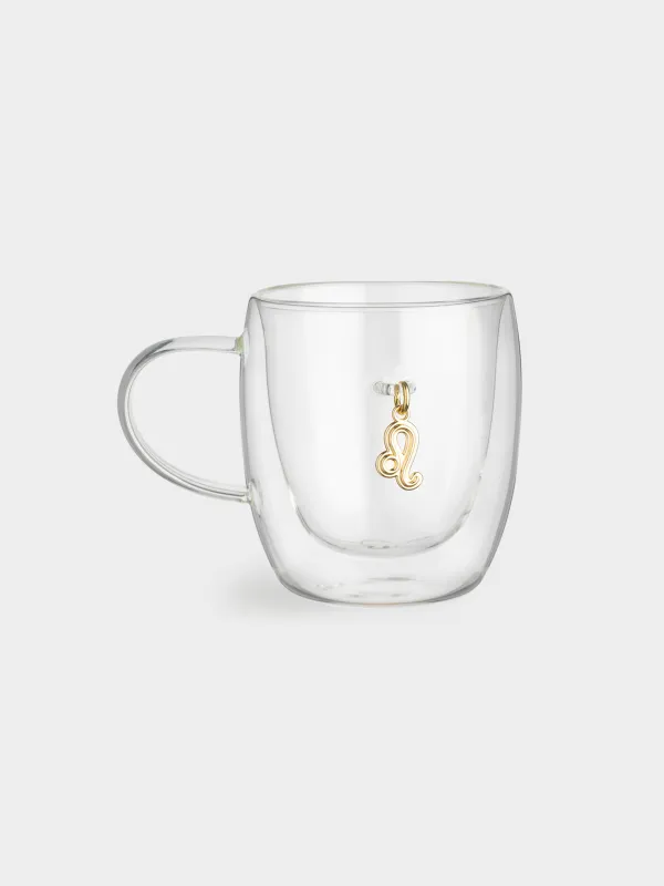 Саптыаяқ, 280 мл, шыны Б/металл, алтын түстес аспасы бар, Арыстан, Air figure zodiac, image-0