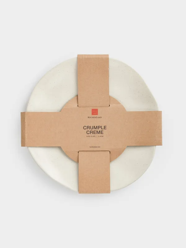 Тарелка закусочная, 22 см, керамика K, молочная, Мятый эффект, Crumple creme, image-6