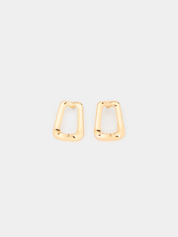 Пусет сырғалары, 3 см, 2 дана, металл, алтын түстес, Геометрия, Jewelry, image-0