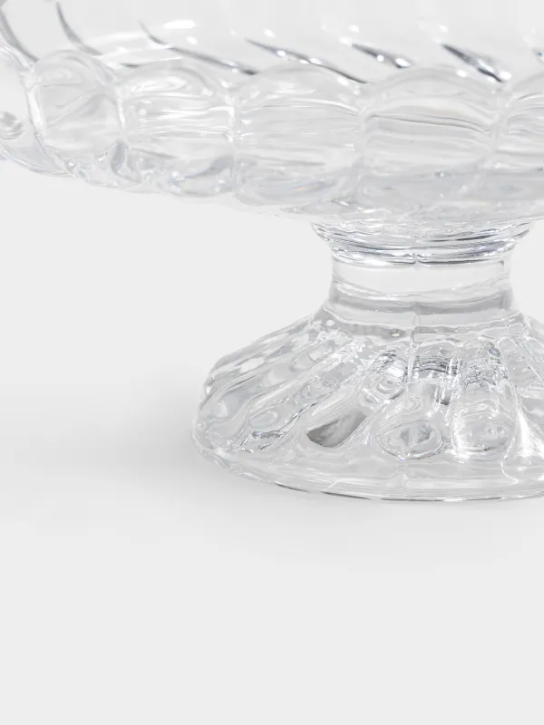 Ыдыс, аяқты, 15х7см, дөңгелек, шыны, Clear pattern, image-3