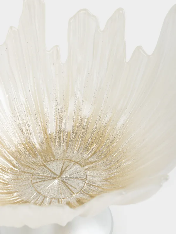 Жеміс вазасы, 26х17 см, аяқты, шыны Р, сүт түстес/шампан, Verge, image-2