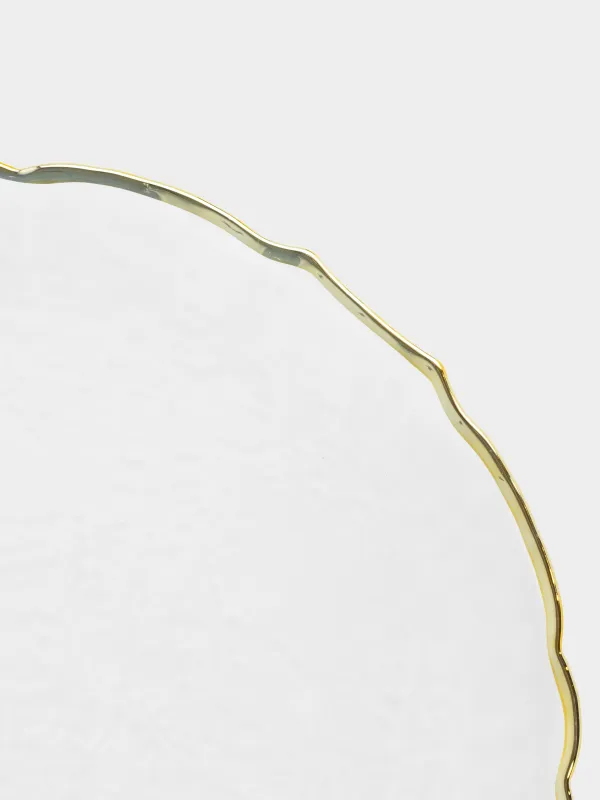 Қойылмалы тәрелке, 33 см, шыны, алтын жиегі бар, Nautilus gold, image-1