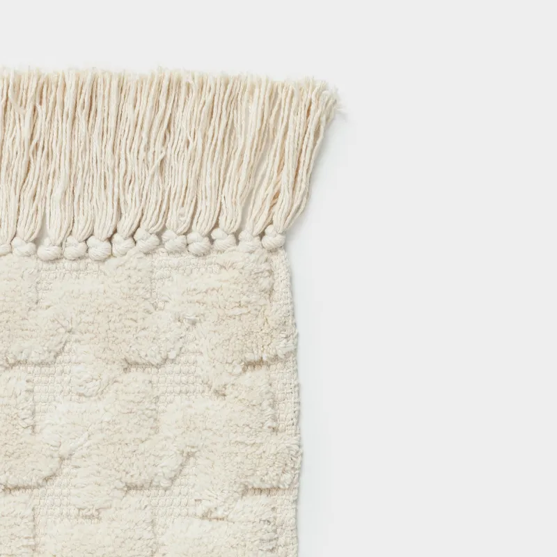 Кілем, 50х80 см, шашағы бар, мақта, құм, Textured, image-2