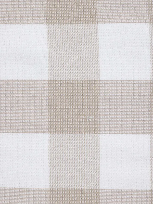 Полотенце кухонное, 40х60 см, хлопок, молочно-бежевое, Клетка, Cage pattern, image-2