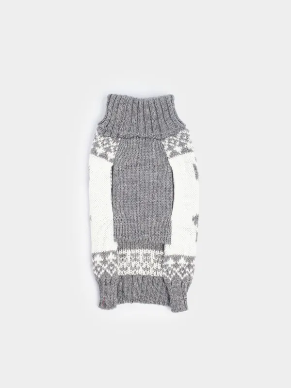 Жануарлар свитері, 32 см, өлшемі S, акрил, сұр және ақ, Бұғы, Fashion pet, image-0