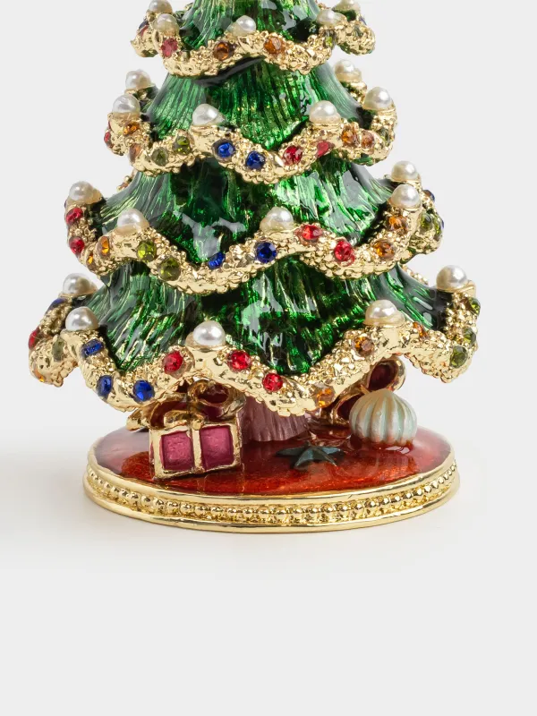 Қобдиша, 10х6 см, металл, жасыл, Жұлдызы бар шырша, Christmas style, image-3