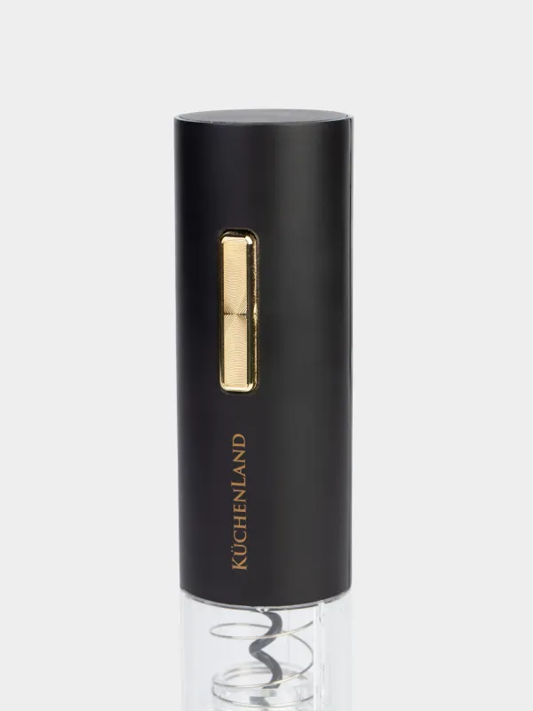 Штопор электрический, 19 см, с резаком для фольги, пластик, LED W, черный, Bar, image-3