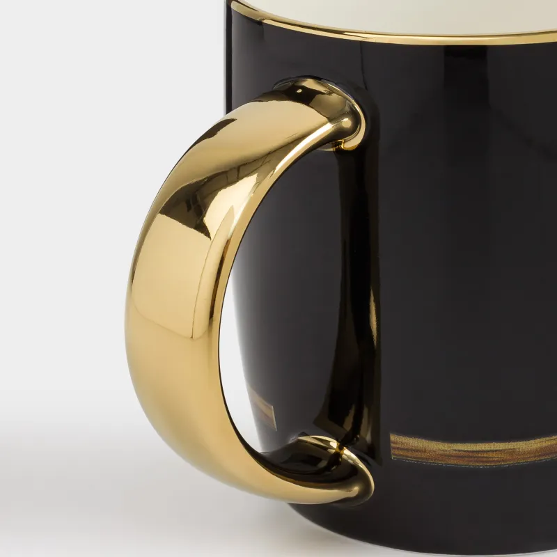 Саптыаяқ, 380 мл, фарфор N, қара-алтын, Үкілер, Owl, image-2