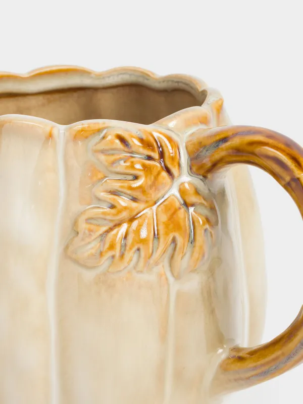 Саптыаяқ, 560 мл, керамика, сүтті-қоңыр, Асқабақ, Pumpkin велир, image-1