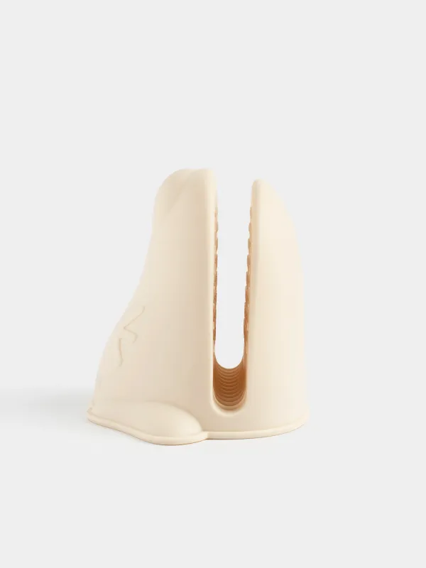 Ыдыс ұстағыш, 13 см, силикон, сарғылт-қоңыр, дақты, ит, Soft speckled, image-3