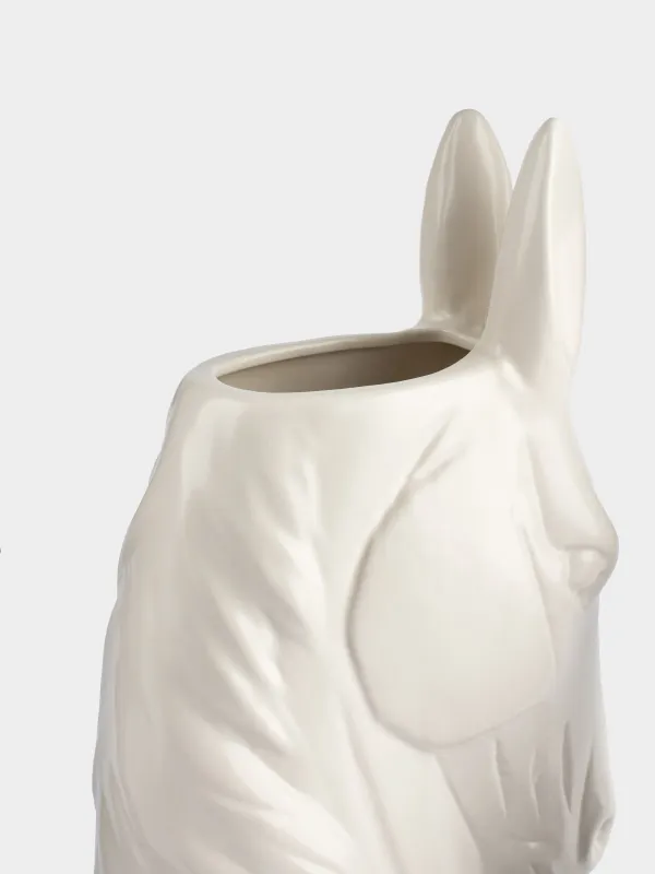 Сәндік ваза, 25 см, полирезин, ақ, Жылқы, Horse white, image-4