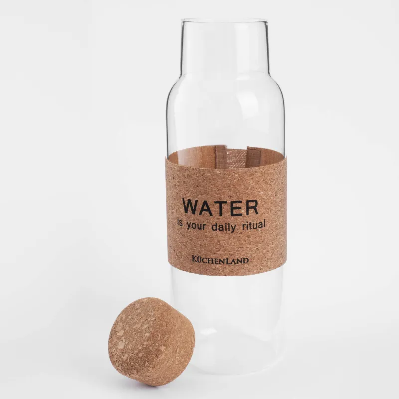 Сусын бөтелкесі, 1,25 л, зарф қосылған, Шыны Б / тығын, Clear font, image-2