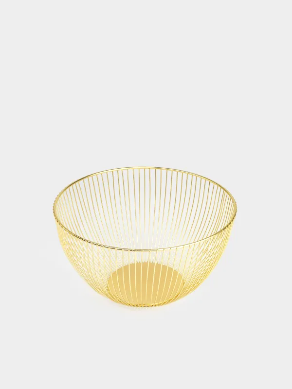 Жеміс себеті, 25 см, металл, алтын, Twist gold, image-1