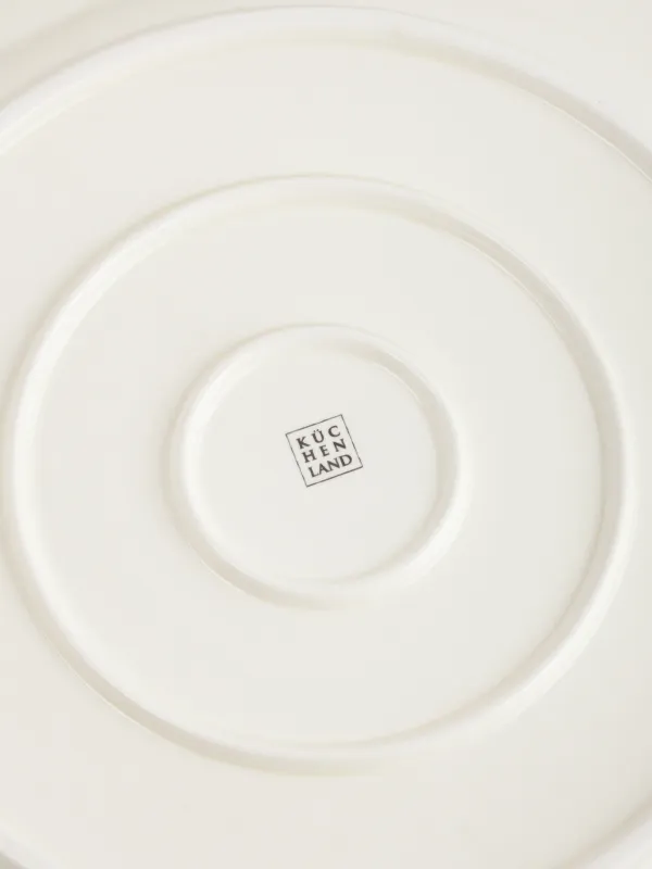 Ыдыс, 26 см, керамика, ақ, Жапырақтары бар бұтақтар, Antique, image-3