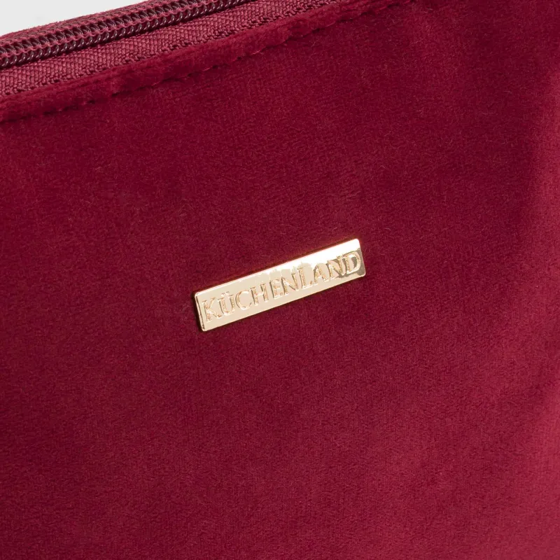 Косметикалық сөмке, 22х14 см, шашағы бар, барқыт, түсті, Velvety, image-2