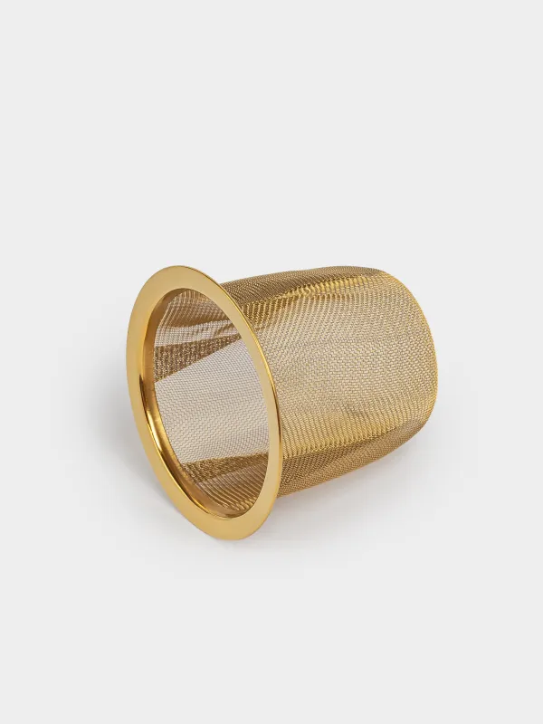 Чайник заварочный, 500 мл, фарфор P/сталь, молочно-золотистый, Мятый эффект, Crumple kitchen, image-5