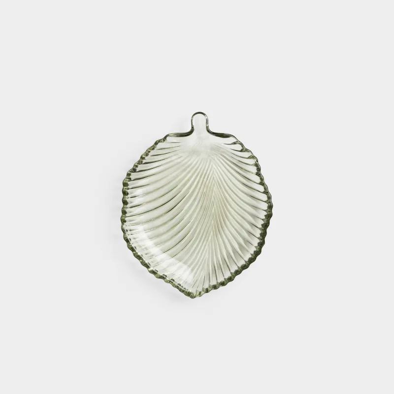 Ыдыс, 17х20х2 см, шыны Р, жасыл, Жапырақ, Clear pattern
