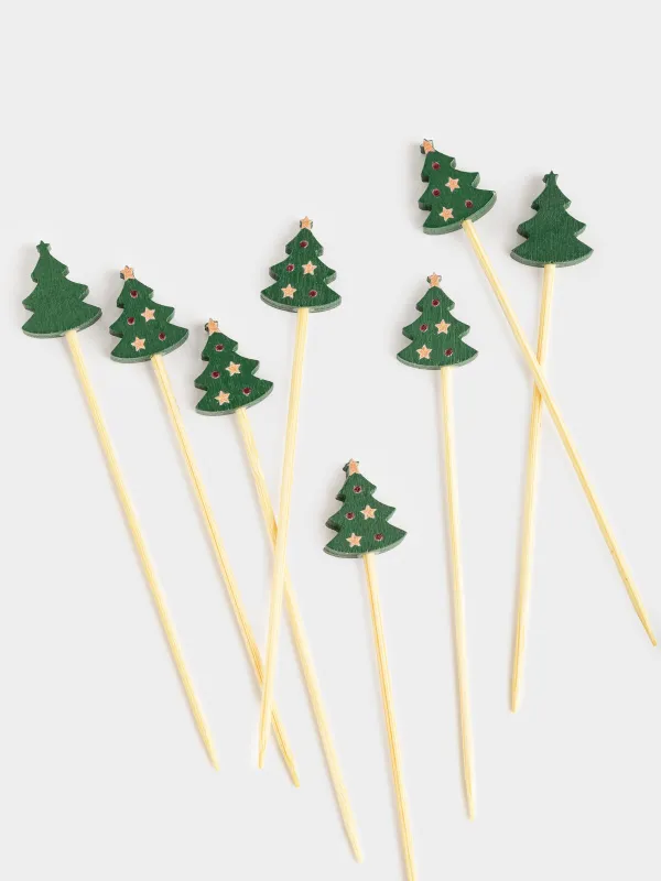 Канапе таяқшасы, 9 см, 20 дана, бамбук, жасыл, Шырша, Elegant details, image-1