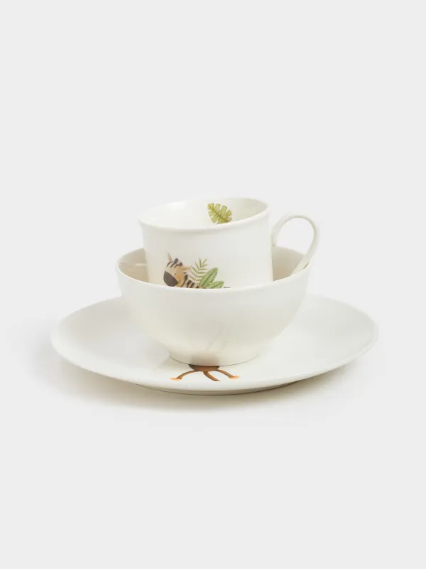 Набор посуды, детский, 1 перс, 3 пр, фарфор N, белый, Сафари, Jungle, image-4