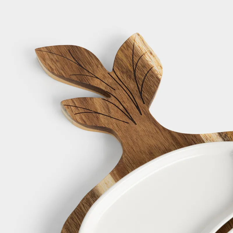 Тіскебасар жиынтығы, 2 зат, жиналмалы, тұғырда, фарфор P/ағаш, ақ, Бұтақ, Noble tree, image-3