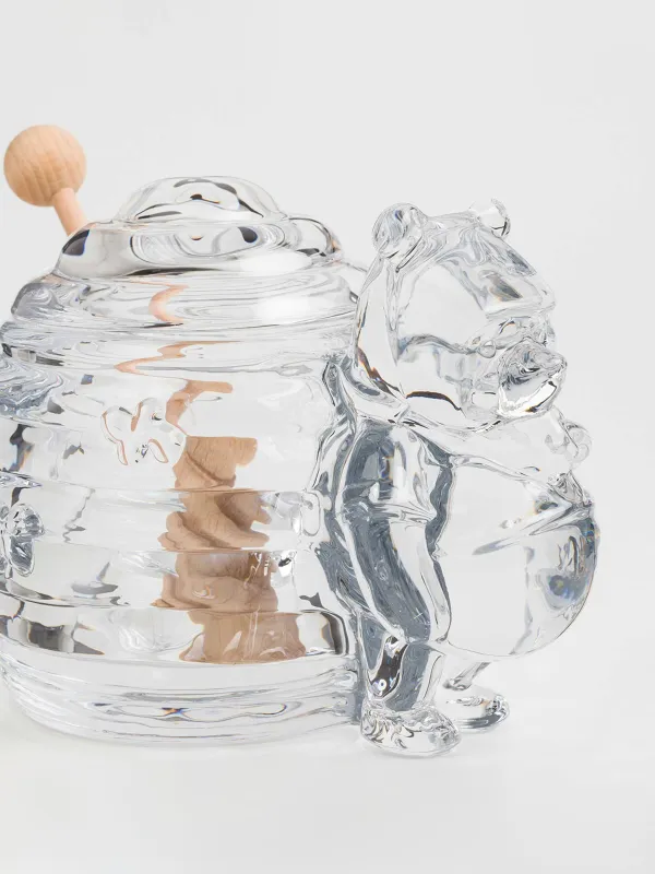 Балға арналған құты, 270 мл, қасықпен, шыны/ағаш, Аю, Honey, image-1