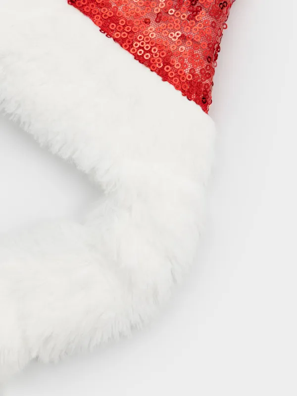 Жануарларға арналған карнавал қалпағы, 35 см, полиэстер, қызыл, Сақалы бар Аяз ата, Christmas pet, image-2