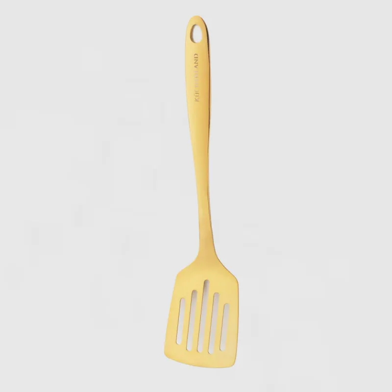 Лопатка, 27 см, с прорезями, сталь, золотистая, Palatial