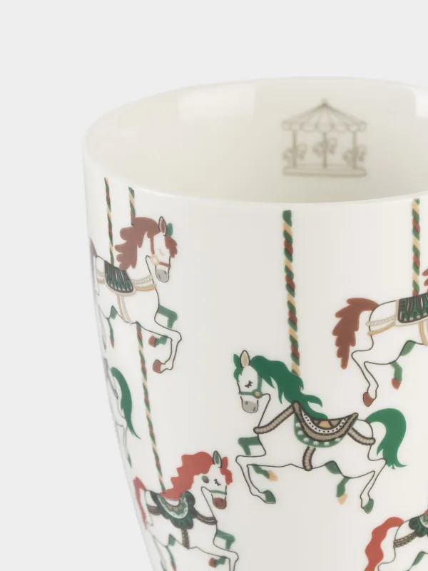 Саптыаяқ, 320 мл, фарфор N, ақ, Айналма әткеншекдегі аттар, Horse carousel, image-2