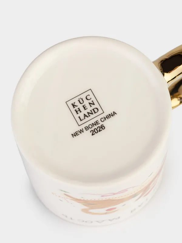 Саптыаяқ, 350 мл, фарфор N, ақ және алтын, ДИЗАЙН, Christmas friends, image-3