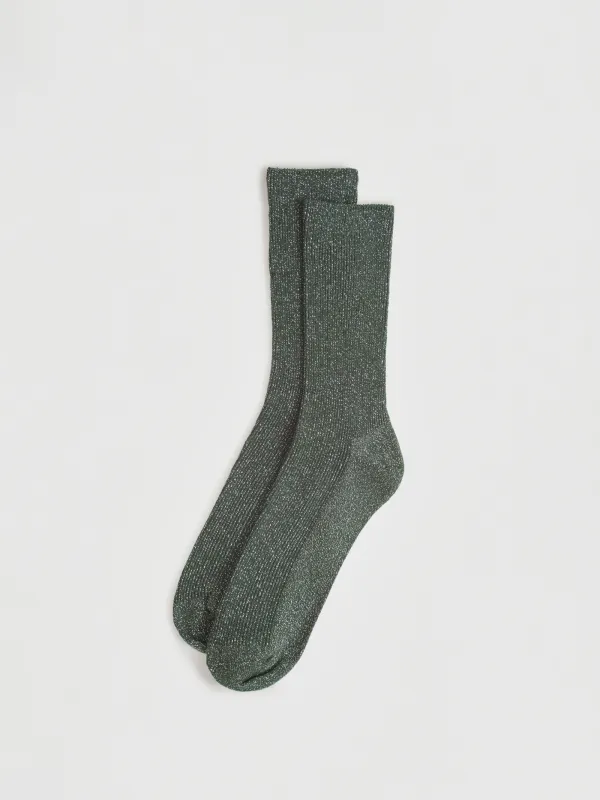 Әйелдер шұлықтары, өлшемі 35-38, мақта/полиэстер/люрекс, жасыл, Rubchik, image-1