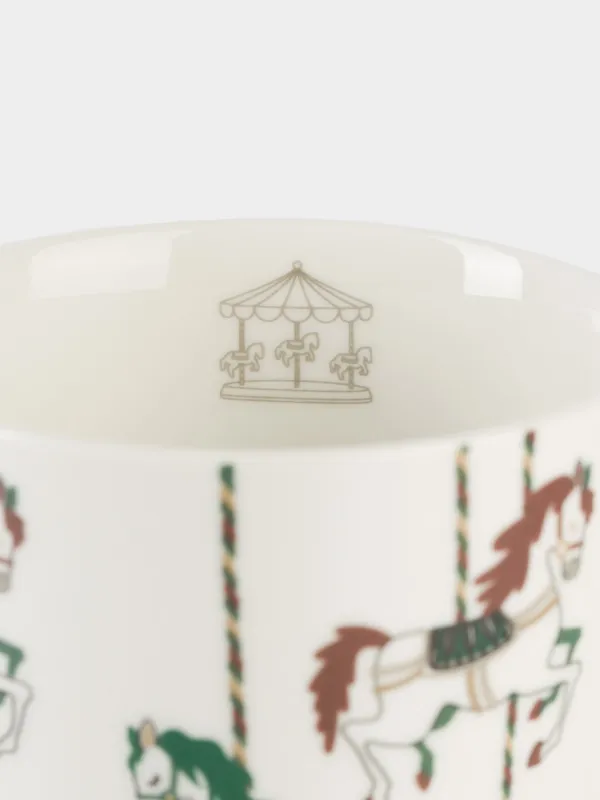 Саптыаяқ, 320 мл, фарфор N, ақ, Айналма әткеншекдегі аттар, Horse carousel, image-3