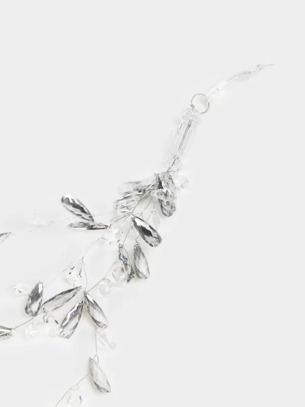 Сәндік әшекей, 48 см, аспалы, акрил/металл, күміс, Кристалдар, Crystal decor, image-2