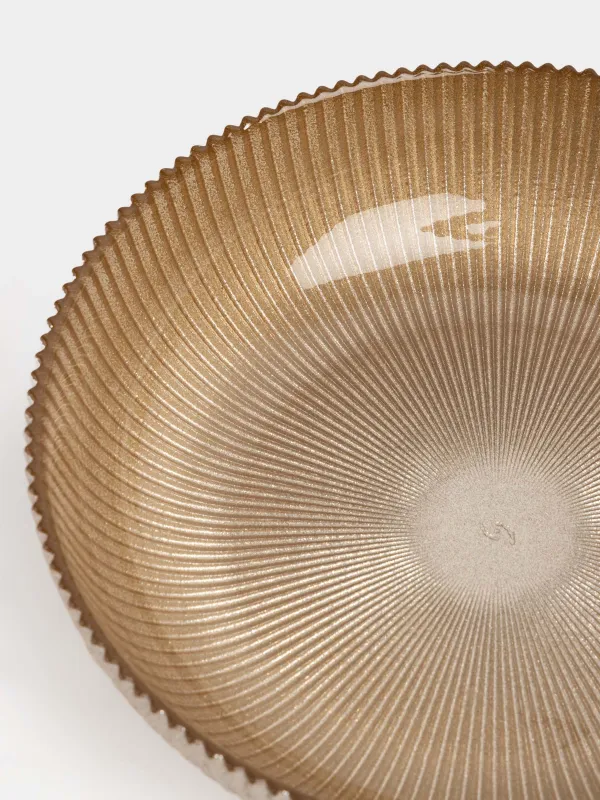 Салатник, 25х6 см, 1,5 л, стекло Р, золотистый, Ribby color, image-3