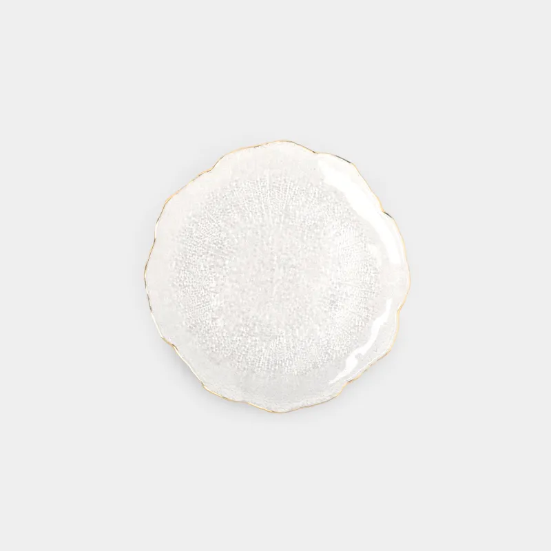 Жеңіл тағамдар тәрелкесі, 21 см, шыны, алтын жиегі бар, Berg