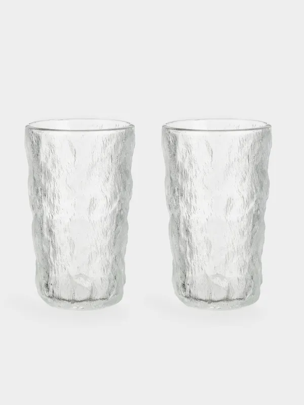 Стақан, 13 см, 350 мл, 2 дана, шыны Р, Мыжылған әсер, Crumple, image-0