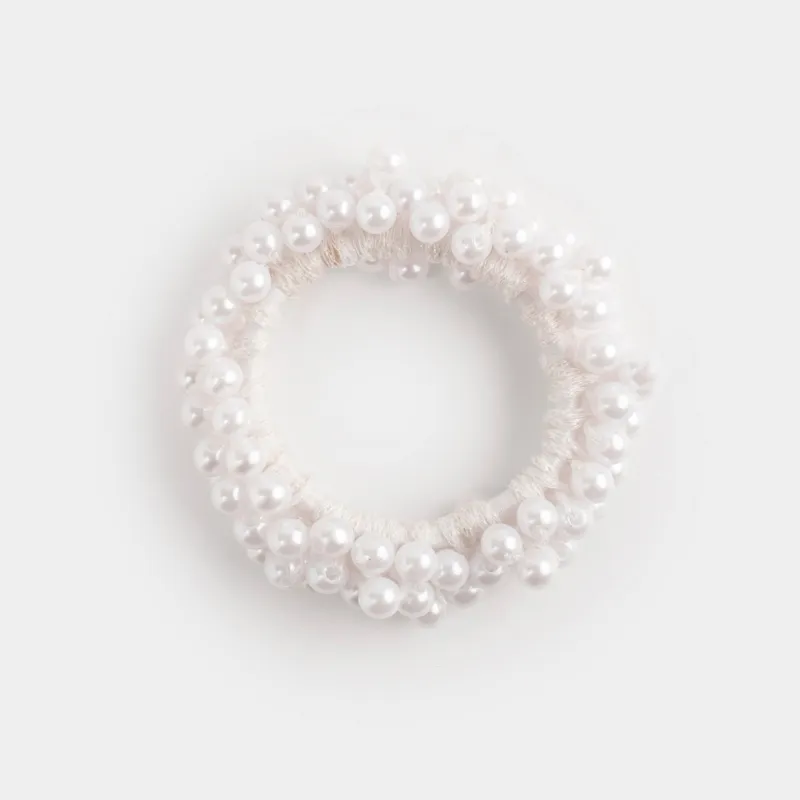 Шашқа арналған резеңке, 6 см, пластик, ақ, Інжу, Pearl