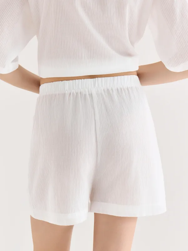 Әйелдер шорттары, үйге арналған, өлшемі L, мақта, ақ, Жолақтар, Leticia, image-4