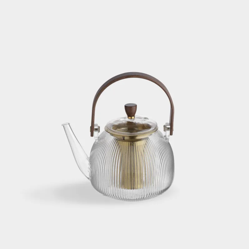 Чайник заварочный, 1 л, стекло Б/сталь, золотистый, Ribby gold