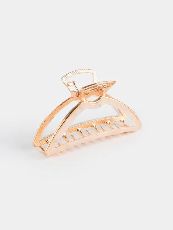 Шаш қыстырғыш, 10 см, акрил/металл, алтын, краб, Glam, image-1