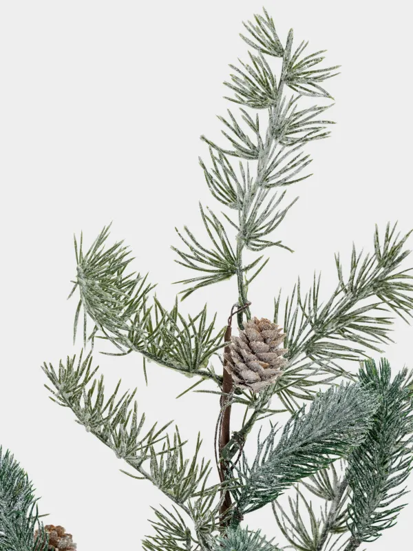 Ветка декоративная, 60 см, пластик, Хвоя с шишками, Conifer decor, image-3